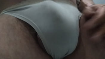 Preview 2 of Accidental Shit During Fart Gay - modeling and jerking in panties