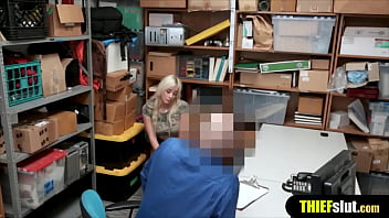 Preview 1 of 17 Years Girls Boy Sexxx - Clueless blonde shoplifter punish fucked by a mall cop