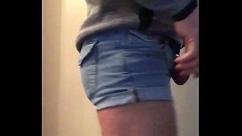 Preview 2 of Hairy Busty Girl - Gumming in Tiny jeans