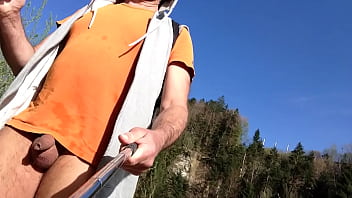 Preview 4 of Seachbrazilian Guys - bottomless hiker with small uncut penis