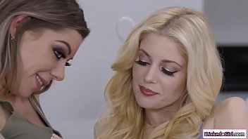Preview 1 of Single Mom Need Cock Fuck - Brunette gets fiancee nd exgf into 3some