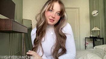 Preview 1 of MeNininha - Soft cute girl soaks the pillow with her virgin pussy before school