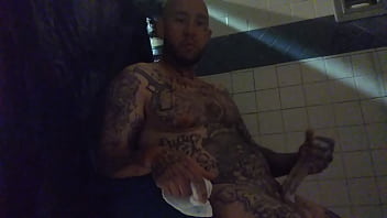 Preview 2 of Deani Deanials Xxx - In prison Stroking this Big White Dick in the shower