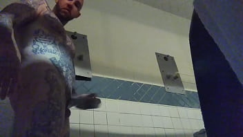 Preview 1 of Bf Force Gf Show Her Boobs - Prison masturbation,  solo,  wet,  cumshot,  big cock,   white cock,   tattoos,   big white Dick,  white man