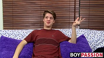 Preview 1 of Bambi Brooks Giving Massage - Hung cutie interviewed before he strips and masturbates