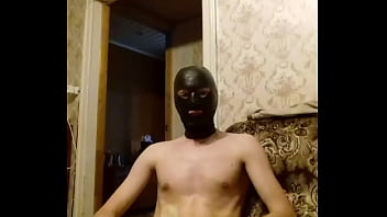 Preview 3 of Male Striptis Club - Guy wanking in transparent latex shorts