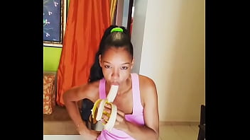 Preview 1 of Jhn Burton Chaturbate - Sexy Dark Skin Teen Sucking On Banana
