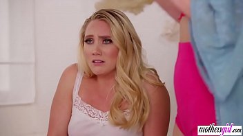 Preview 2 of Theft Mom Sex - Sharing the wet with busty blonde stepmother