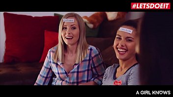 Preview 2 of Indini Porn - LETSDOEIT - Horny Teens Apolonia Lapiedra &amp_ Katana Share a Kinky Blonde (Sicilia Model)