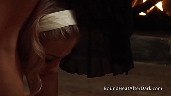 Preview 3 of Sunny Leone Mia Khalifa Lesbians - Chains of Pride: Kneeling Chained Lesbian Slave Orgasming Under Mistress&#039_s Fingers