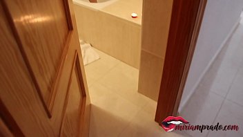 Preview 1 of Brother And Sister Block Mel - Spying teen stepsister big tits while masturbating in the shower