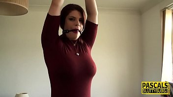 Preview 1 of Goa Sex Indian Girl In Bathroom - Real busty bound bdsm sub