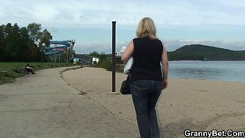 Preview 1 of Www Porn Lev Com - Blonde old granny ride stranger&#039_s cock public