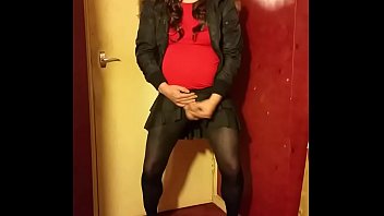 Preview 2 of Small Gonad - bisexual crossdresser masturbaiting creams in his hand and licks it clean of