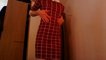 Preview 1 of Babes India Thick - Super sexy crossdresser secretary touching and masturbating in crazy hot dress