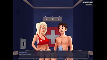 Preview 1 of Ava Addmas Sex - Glory hole hot blonde blowjob l My sexiest gameplay moments l Summertime Saga[v018] l Part 8