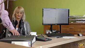 Preview 1 of Sexy Stine Visit X Tv - LOAN4K. Blonde-haired miss has sex for cash with handsome loan agent