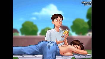 Preview 2 of Uv Cebu Scandal - Petite milf receiving a sexy massage and giving us a handjob l My sexiest gameplay moments l Summertime Saga l Part #5