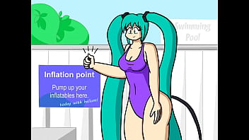 Preview 1 of Jannan Mfc - Miku Swimsuit Body Inflation (Imbapovi and Thirdian)