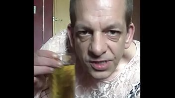 Preview 3 of Spiderman Hentai Java Hihi - bisexual crossdressing piss drinker shows you how much he loves the taste of his own piss by drinking a full glass of it