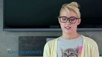 Preview 1 of Pussy Feling Creamsex - GIRLSWAY - The Fingerbang Theory With Nerd Lesbian Girls - Chloe Cherry,  Kendra Spade and Aspen Romanoff