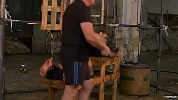 Preview 2 of Cleaning Bigcok - Restrained submissive jerked off by old master Sebastian
