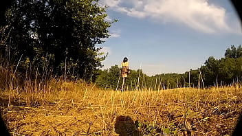 Preview 1 of Orgasm Females - Transvestite exhibitionist in one field with Ulla Spicy