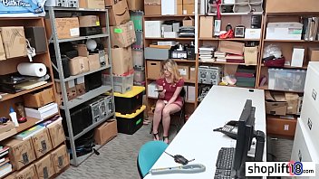Preview 2 of Old Gran Masex - Sexy small tits blonde teen caught by a corrupt cop