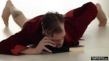 Preview 2 of Sit Slvar - Rescue massage with a stunning tranny ends in fucking