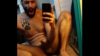Preview 2 of Masajista Tetona - Darius Andino Young Straight Guy Selfie Mirror Masturbation
