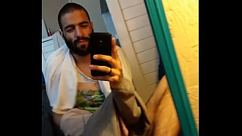 Preview 1 of Masajista Tetona - Darius Andino Young Straight Guy Selfie Mirror Masturbation