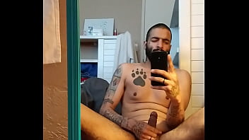 Preview 4 of Masajista Tetona - Darius Andino Young Straight Guy Selfie Mirror Masturbation