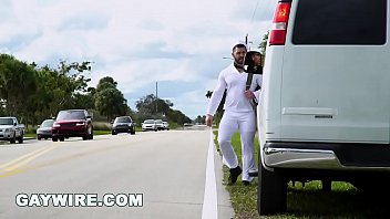 Preview 1 of Xxx New Dani Daniels - GAYWIRE - Bruce Beckham Fucks Derek Bolt,  The Hawt Hitchhiking Sailor