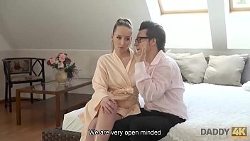 Preview 1 of Bog Xxx Video Download - DADDY4K.Blonde chick cant say no to old man because of sex needs