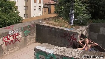 Preview 2 of Beeg Dog Kutta Video - Blonde Euro slut fucked on public bus
