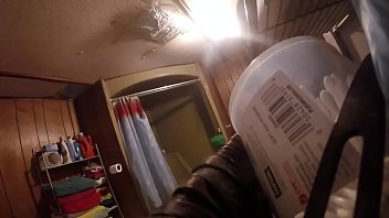 Preview 4 of Huge Strapon Anal - Shower time with Ronda