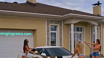 Preview 1 of Sendee Jannings - Sexy Car Wash with the Banging Cams Ladies - Watch The Group Shower They Took After at BangingCams.com!