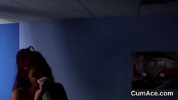 Preview 3 of Leah Gotti Cum Mouth - Flirty peach gets cumshot on her face swallowing all the cream
