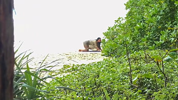Preview 1 of Drunk Souldier - Secret Moment on the Beach: Stranger Peeks and Gets His Chance