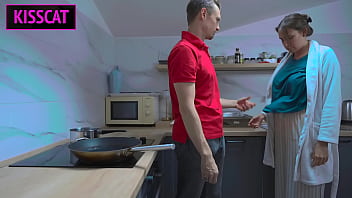 Preview 1 of 3x Naket - Hot sex on the kitchen with big boobs beauty wife
