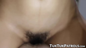 Preview 4 of Johnny So - Petite inked Thai teen with hairy pussy rides dick in POV