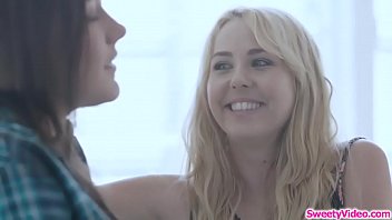 Preview 2 of Title Sexi - Brunette lesbo fucks gf with big strapon