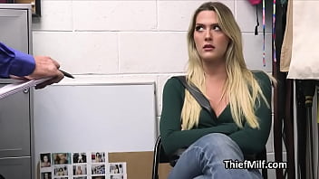 Preview 2 of Blonder Girl - Hot milf stealing cosmetics gets busted and punished
