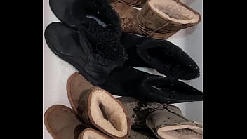 Preview 2 of Rough Toilet Humiliation - Hosing down my wife&#039_s winter boots
