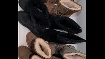 Preview 1 of Rough Toilet Humiliation - Hosing down my wife&#039_s winter boots
