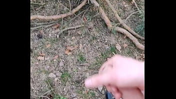 Preview 3 of Toop Lezbean Girl - jerking off in forest