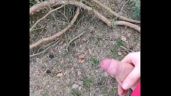 Preview 1 of Toop Lezbean Girl - jerking off in forest