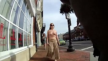 Preview 2 of Ena Butterfly Ass - Girl Walking Topless Around Town