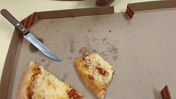 Preview 4 of Xxx Body Masag - Gay slut cums on pizza