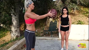 Preview 1 of Somali Muslim - Racy MILF Savannah Snow seduces and fucks her girl Mia Pearl after a basketball match